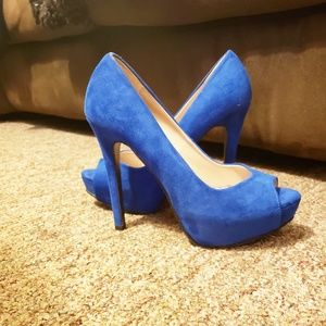 Db Dk fashion peep toe heels electric blue